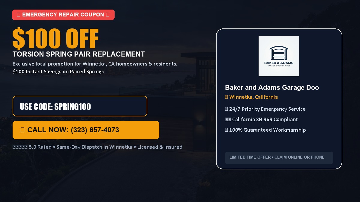 $100 OFF Heavy-Duty Torsion Spring Pair Replacement in Winnetka, CA