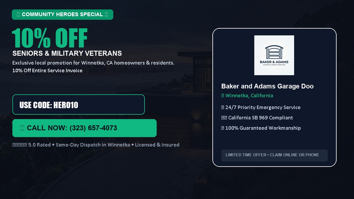 10% OFF Senior Citizens (65+) & Military / Veteran Community Discount in Winnetka, CA